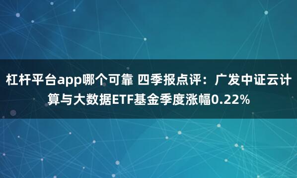 杠杆平台app哪个可靠 四季报点评：广发中证云计算与大数据ETF基金季度涨幅0.22%